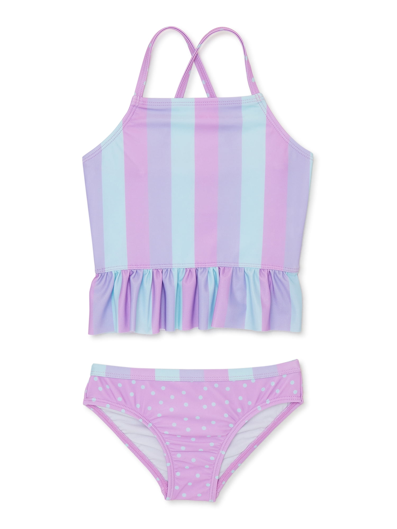 Wonder Nation Baby and Toddler Girl Ruffled Bikini, 2-Piece, Sizes 12M-5T