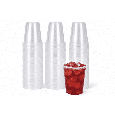 ROYALZE 7 Oz Clear Disposable Cups Plastic Cups for Party, 100-Pack