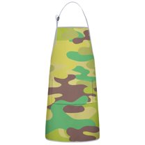 Camouflage Adjustable Waterproof Apron for Adults 33x27 Inch – Cooking Apron with 2 Large Pockets, Durable Polyester Bib for Kitchen, Baking, BBQ, and Home Use