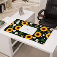 thumbnail image 3 of Long Mouse Pads for Desk,DarkBlue Sunflower Bee Pattern Desk Mats on Top Of Desks, Desk Mouse Pad Extra Large with 3mm Non-Slip Base and Stitched Edge for Gaming,Office,Work,Home 31.5"x15.7", 3 of 6