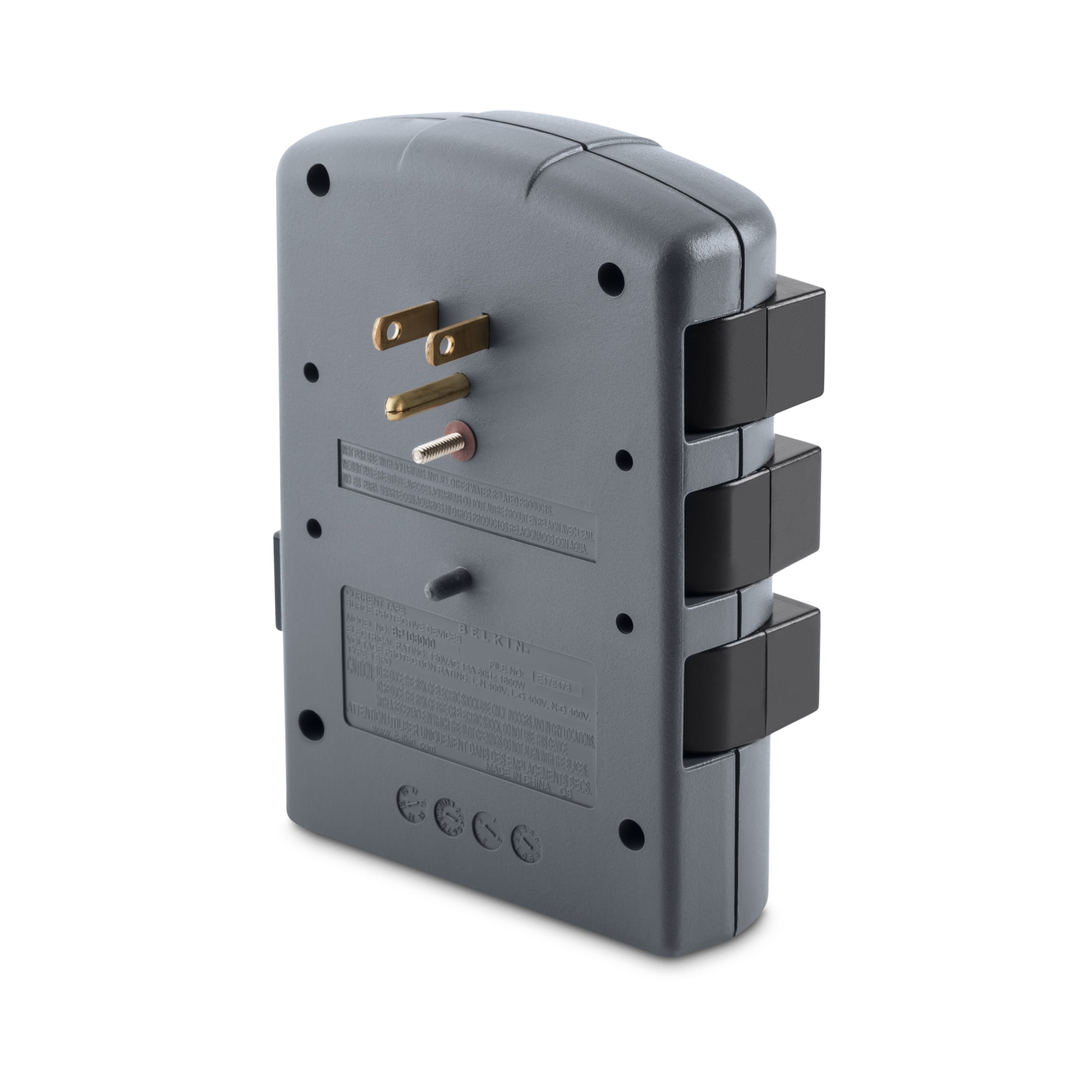 Belkin Pivot Plug Surge Protector 6 Outlets 1080 Joules Gray BP106000