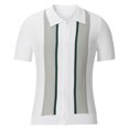 thumbnail image 4 of Camisas de manga corta con botones de solapa y costuras de bloques de colores para hombre Pompotops  oipoqjl48891, 4 of 9