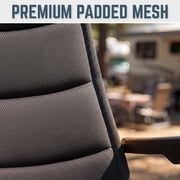 Timber Ridge RIVA™ Luxe Reclining Mesh Camping Chair, Folding Outdoor Chair with 7-Position Adjustable Back, Obsidian Peak