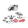 thumbnail image 2 of VALESSATI 31-Piece Kids Kitchen Play Set, Teal Carry Case, Toy Induction Burner & Play Food, Age 3+, 2 of 8