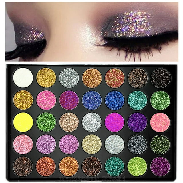 SIfdSeng Light Mattes Eyeshadow Glitter Glitter Eyeshadow Palettes 35 Colors Gold Eyeshadow