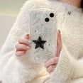thumbnail image 6 of Compatible for iPhone 14 Plus Cute Glitter 3D Stars Crystal Heart Clear with Design Aesthetic Women Teen Girls Pretty Sparkly Cute Case Protective Cover+Crystal Phone Chain, 6 of 11