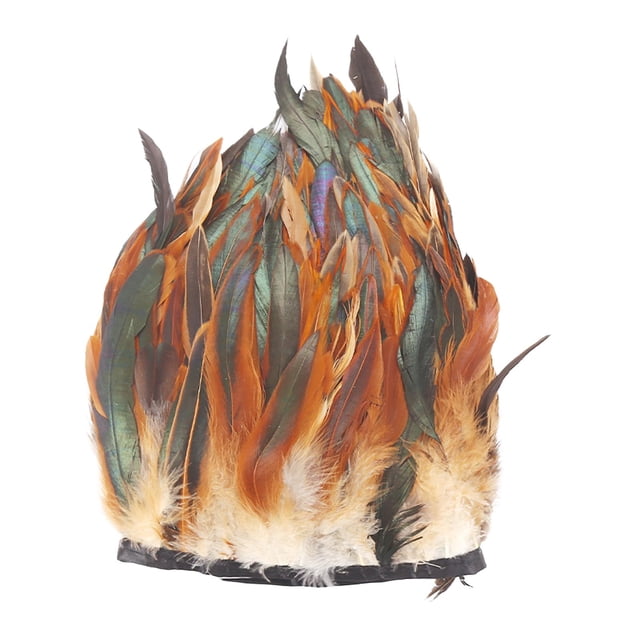Adornos de plumas de gallo Traje de rendimiento Adornos de costura 1 metro Decoración de fiesta Borde de tela Adornos de flecos de plumas artificiales A BLESIY Sombrero de vestir