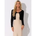 thumbnail image 4 of DARING DIVA Bolero Sheer Textured Crop Cardigan Shrug XS Black, 4 of 6