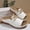 White, variant on FSYBOA Womens Comfort Sandals, Open Toe Summer Anti-Slip Slip-On Wedge Sandal for Women Beige Size 7