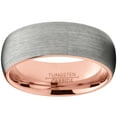 thumbnail image 3 of Metal Masters Mens Tungsten Carbide Wedding Band Ring Dome Brushed Comfort-Fit 8mm, 3 of 7