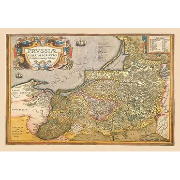 Map of Prussia-Fine Art Canvas Print (20" x 30")