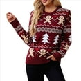 thumbnail image 3 of Suéteres Navideños Feos para Mujer, Lindos, Peludos y Divertidos, Suéter de Punto para Fiestas de Invierno y Fiestas Navideñas Vino Tinto L, 3 of 10