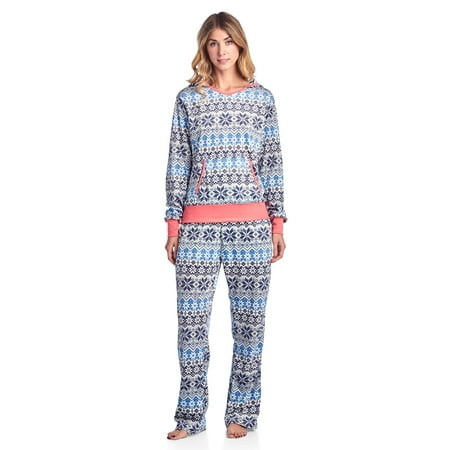 

Ashford & Brooks Women s Mink Fleece Hoodie Pajama Set