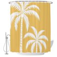 thumbnail image 2 of Yellow Palm Tree Shower Curtains for Bathroom, Coastal Tropical Summer Coconut Plants Waterproof Fabric Shower Curtain, Decorative Bathroom Curtain for Bathtub, 72"x84", No Hooks Included, 2 of 9