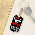 thumbnail image 6 of Moluccan Cockatoo Bird Stainless Steel or 18k Gold Premium Swivel Dog Tag Keychain, 6 of 16