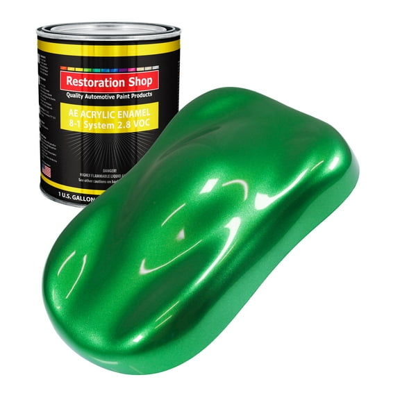 Restoration Shop Firemist Green Acrylic Enamel Auto Paint - Gallon Paint Color Only - Single Stage High Gloss