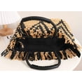 thumbnail image 5 of Kukuzhu Summer Beach Hand Bag Tassels Handmade Woven Straw Tote Bag Women Trendy Zip Up Shoulder Bag, 5 of 6