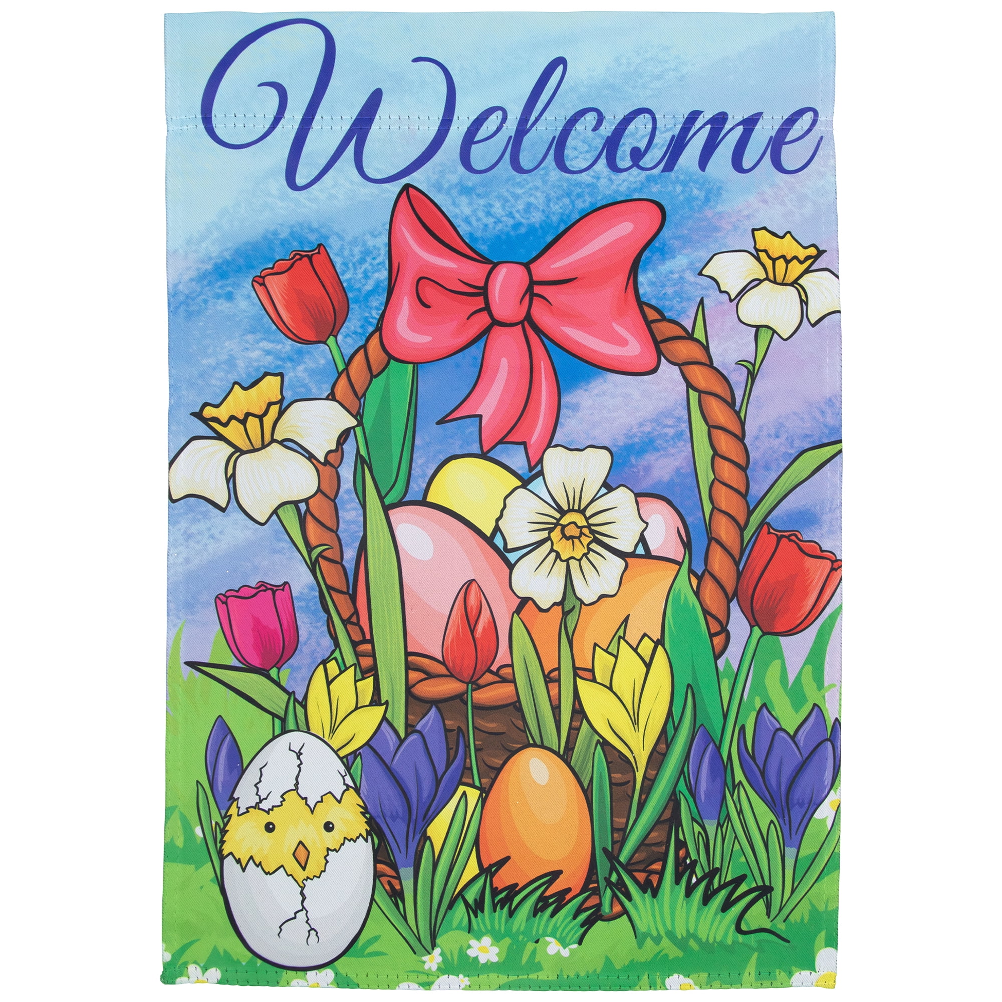 Welcome Easter Basket Outdoor House Flag 28" x 40"