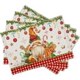 thumbnail image 2 of Christmas Placemats Set of 4, 12x18 Inch Xmas Gnome Gingerbread Winter Snowflakes Red Plaid Washable Cotton Linen Table Place Mats for Holiday Party Kitchen Dining Decoration, 2 of 6
