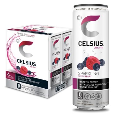 Celsius Sparkling Orange Fitness Drink Zero Sugar 12oz Slim Can 12 Pack - Walmartcom