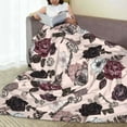 thumbnail image 6 of Sikiie Retro Red Black Roses Ultra-Soft Micro flannel Blanket Luxury All Seasons Warm Blanket for Bedding Sofa and Travel (4 sizes)-50"x40", 6 of 7