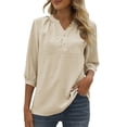 thumbnail image 1 of Blusa con cuello alto y estampado floral para mujer - Poliéster, corte holgado - Casual de primavera/verano - S-XXL, 1 of 5