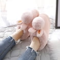 thumbnail image 3 of Pantuflas de algodón, bolso de invierno para mujer con lindas orejas de conejo de peluche, zapatos de algodón para padres e hijos, suela gruesa cálida, zapato de mes interior para el hogar Sincero Hogar, 3 of 6