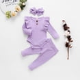 thumbnail image 3 of Maxcozy Baby Girl Infant Long Sleeve Romper Jumpsuit Pants Leggings Outfit Set Clothes 0-18M, 3 of 12