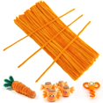 thumbnail image 2 of Pipe Cleaners Craft, 100pcs Orange Pipe Cleaner for Making Carrot, 6mm X 12" Orange Stems Pipe Cleaner, 2 of 5