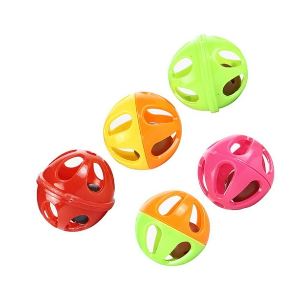 10pcs Bell Toys for Cats Colorful Plastic Hollow TwoTone Jingle Bell
