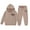 Khaki, variant on WOYY Toddler Girls Outfits Heart Print Hoodie Sweatpants Casual Clothes Set, Sizes 2-3T