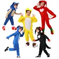 thumbnail image 2 of Body de Sonic para Halloween para niños y niñas, disfraz de cosplay para niños, mono de dibujos animados de Sonics Anime con guantes blancos, regalo, 2 of 5