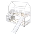 thumbnail image 3 of Twin Over Twin Bunk Bed with Drawers and Slide, House Bed with Slide,White(OLD SKU :LT000215AAK), 3 of 9