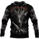 thumbnail image 3 of Sudadera con capucha y estampado 3D de dragón y tatuaje de manga larga para otoño e invierno, unisex, estilo informal, 3 of 4