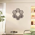 thumbnail image 2 of Artesanía de madera decorada con panal hexagonal para paredes del hogar y decoraciones de patio. Colgantes huecos., 2 of 6