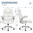 thumbnail image 2 of CELTOSS Executive Office Chair with Ergonomic White Leather Back Support and Flip-Up Armrests, Heavy Duty Cushioned Desk Chair, White, 2 of 14