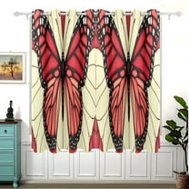Stained Glass Butterfly Pattern Thermal Blackout Curtains 63x55 Inch 2 Panels Grommet Window Drapes for Bedroom Living Room