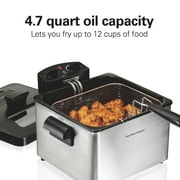Hamilton Beach 19-Cup/4.5L Electric Deep Fryer with 3 Baskets, Stainless Steel