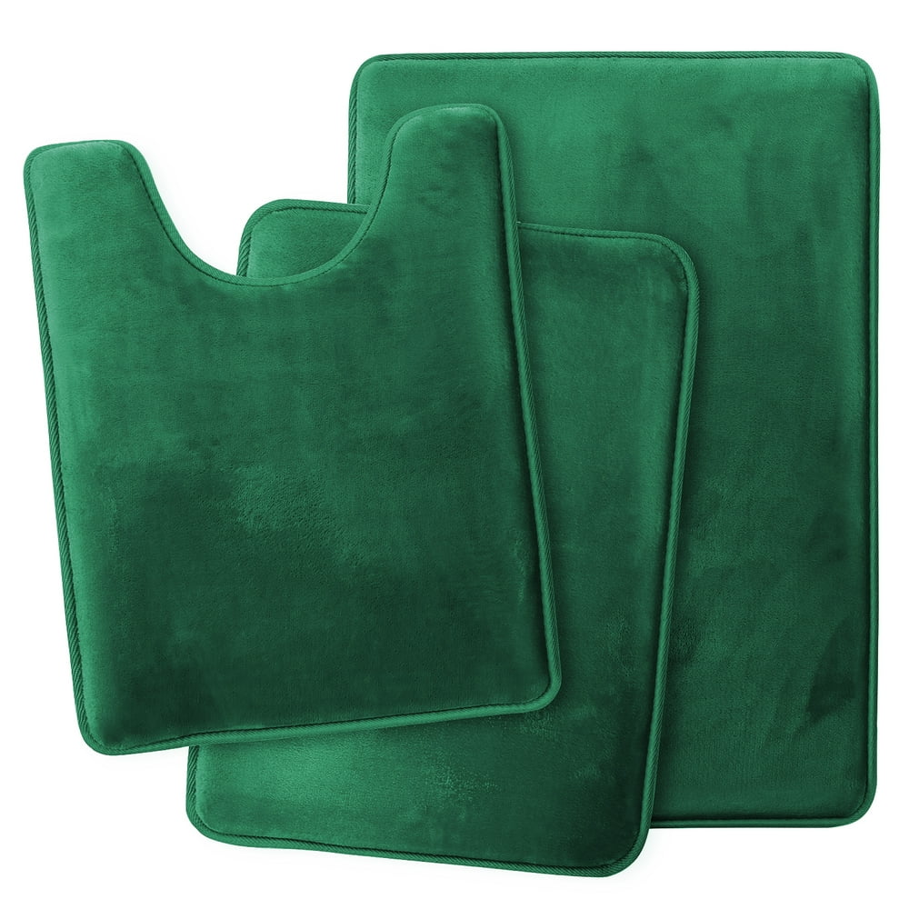 Set of 3 Clara Clark Bath Mat Bathroom Rug Absorbent Memory Foam Bath