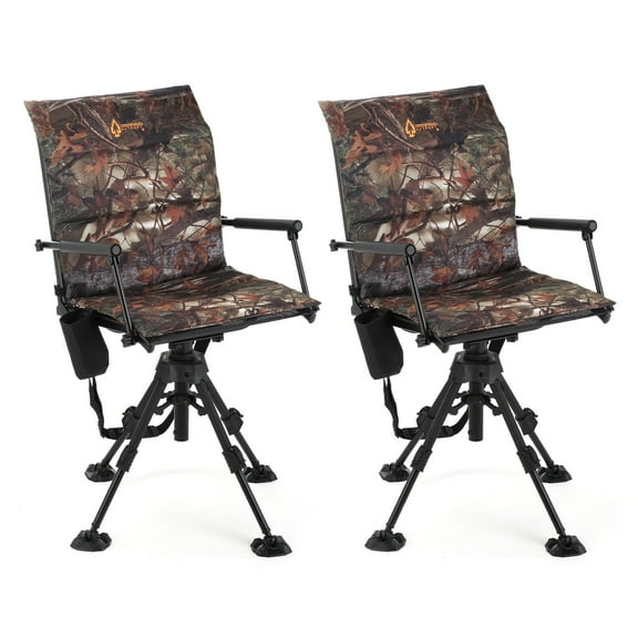 2-Pack Arrowhead Outdoor Folding Swivel Hunting Chair