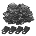 thumbnail image 1 of 1000 Pcs 1/4 Inch Black Nylon R-Type Cable Clips for Mounting Indoor Outdoor Rope Light Electrical Wire Clamp Fastener, 1 of 6