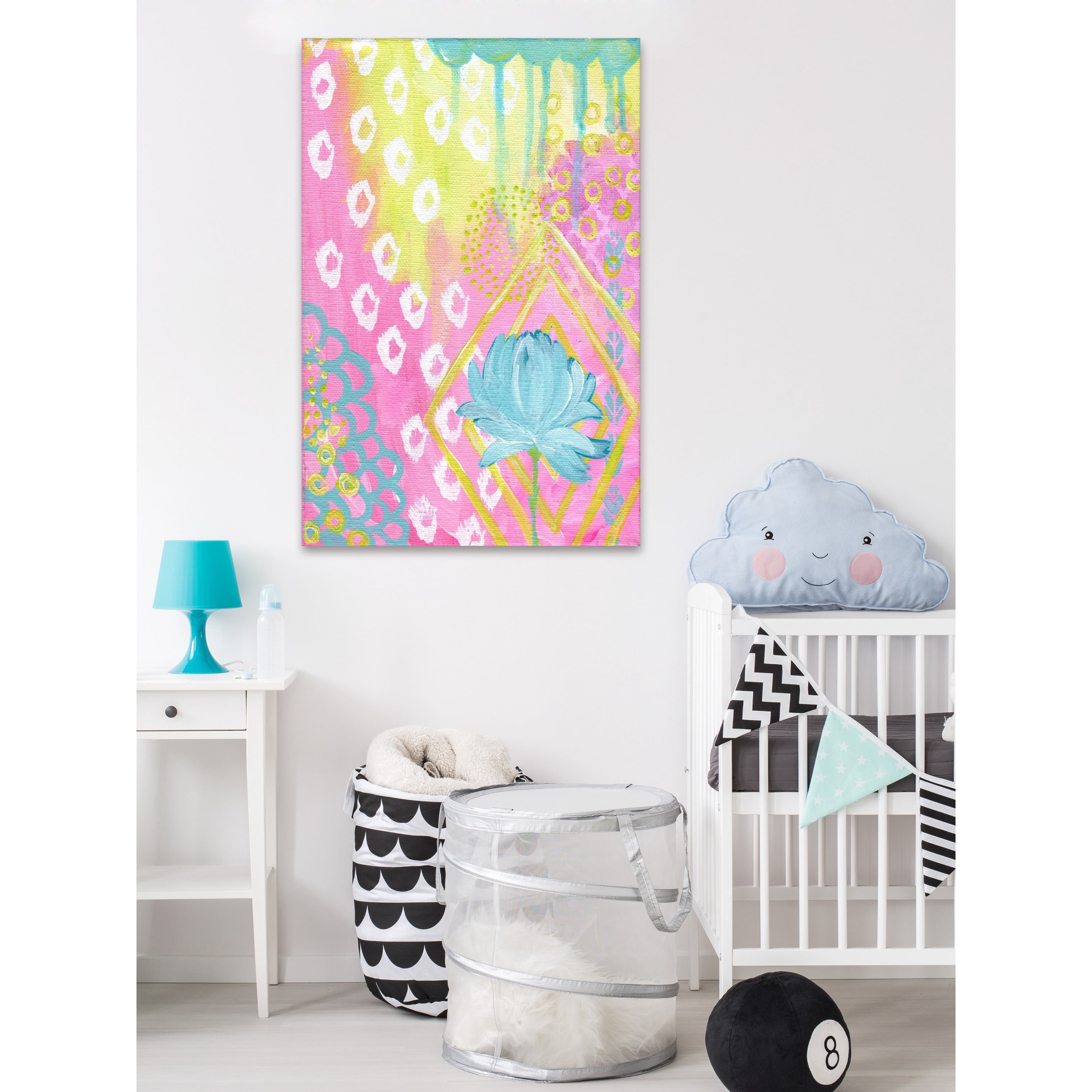 Marmont Hill "Blue Flower" by Jill Lambert Painting Print on Wrapped Canvas