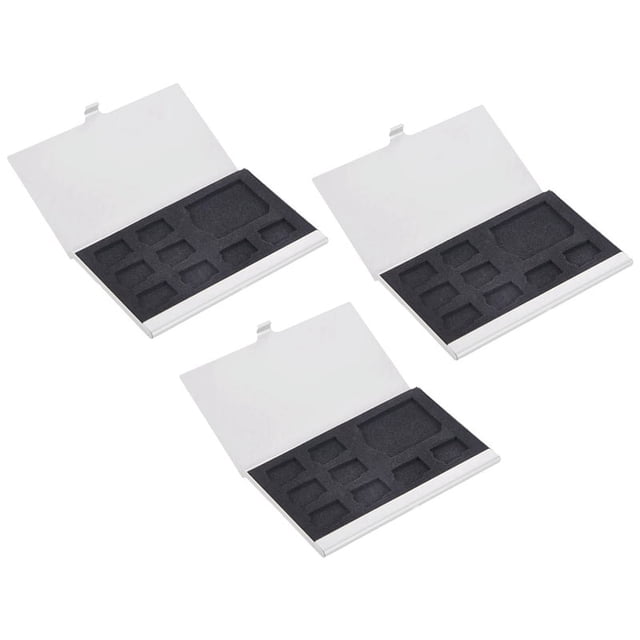 3X 9 -SD/SD Memory Card Storage Holder Box Protector Metal Cases 8 TF&1 SD