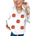 thumbnail image 7 of Casual White Sweatshirt with Sequin Pumpkin Patch - Perfect for Autumn Style - [ZhiHiMeRi] | L, 7 of 7