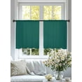 thumbnail image 4 of Dark Green Sheer Curtains 45 Inch Length 2 Panels Set for Living Room/Bedroom, Modern Pure Dark Green Semi Curtain Sheers Drapes Rod Pocket Curtains Window Treatment Set 52''x45''x2, 4 of 7