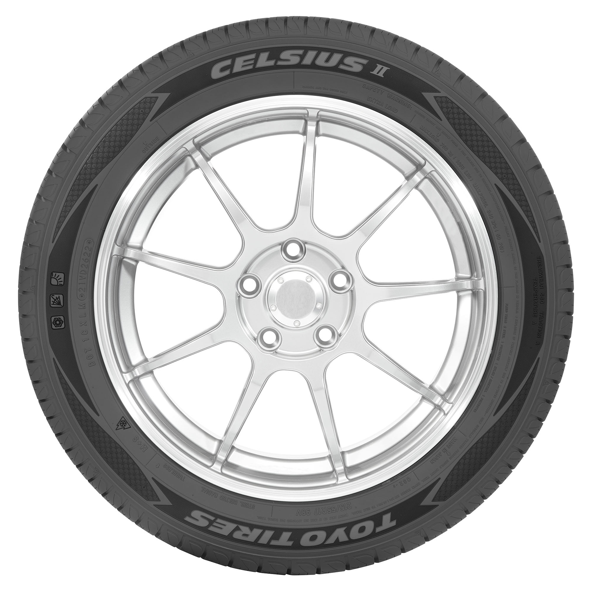 Toyo Celsius II 225/55R19 99V BSW - Walmart.com