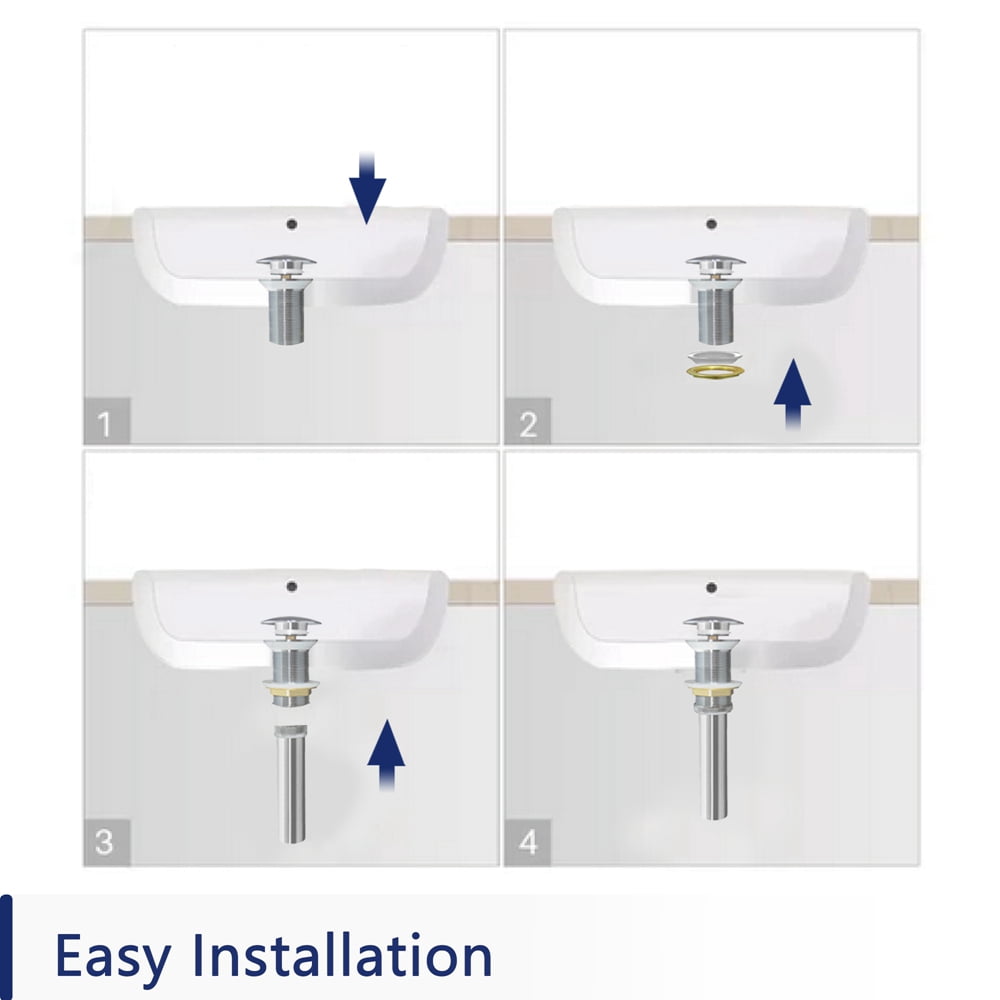 Standard 1.75" Chrome Pop up Bathroom Sink Drain