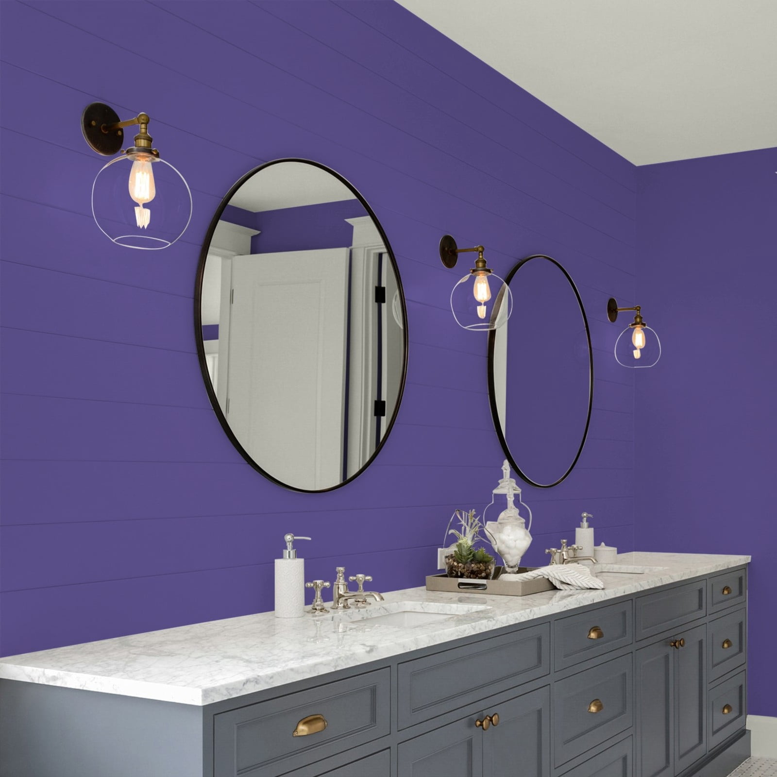 Glidden Glidden Kitchen Bath and Laundry Eggplant / Purple, Eggshell Interior Paint with Primer, 1 Gallon