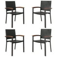 thumbnail image 1 of Costway Set of 4 Outdoor Patio PE Rattan Dining Chairs Armrest Stackable Garden, 1 of 8
