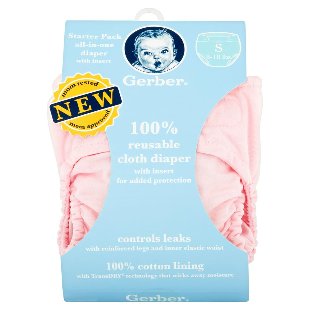 Gerber 100 Cotton AllinOne Cloth Baby Diaper, 1 Pack